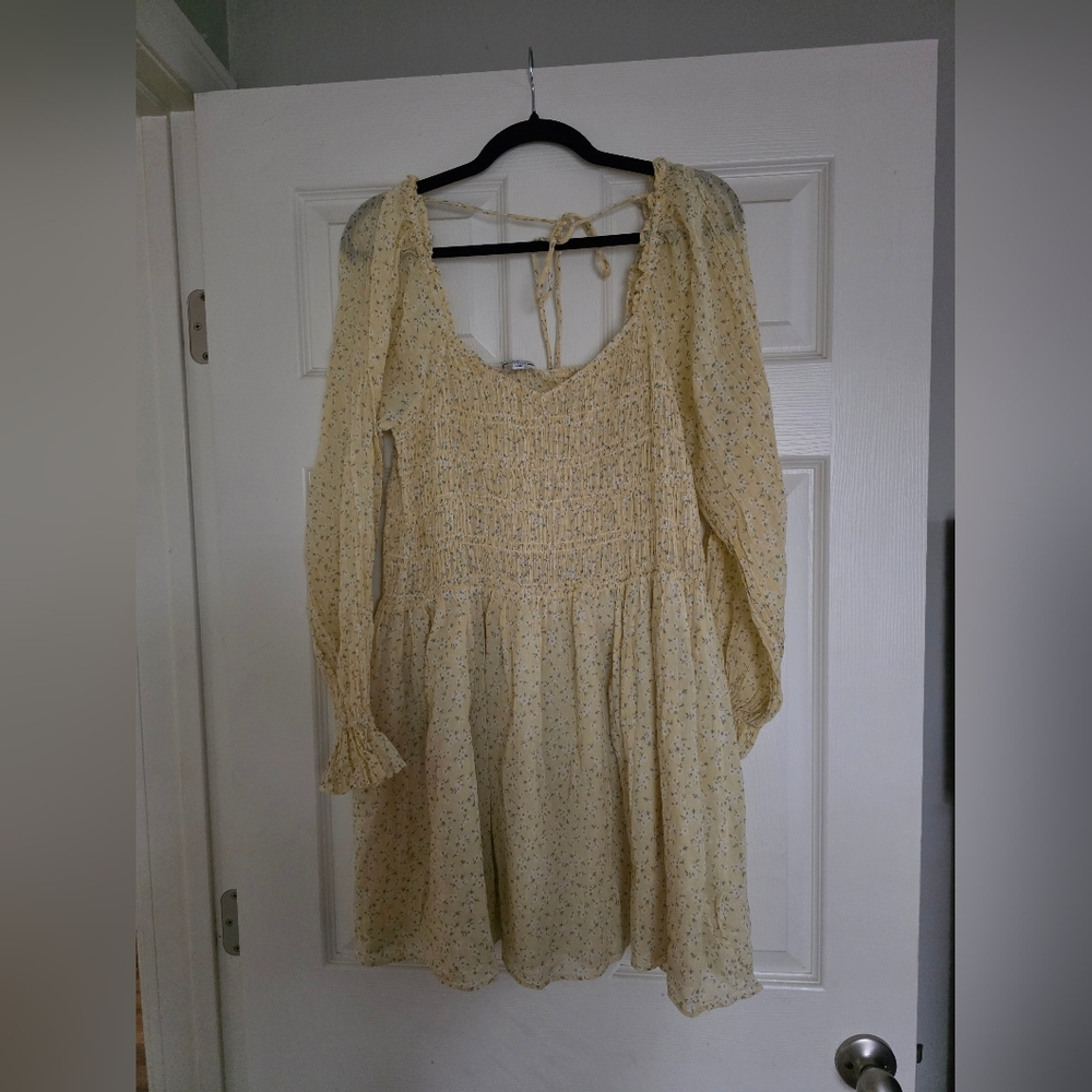 Lucy Paris Yellow Floral Long Sleeve Dress